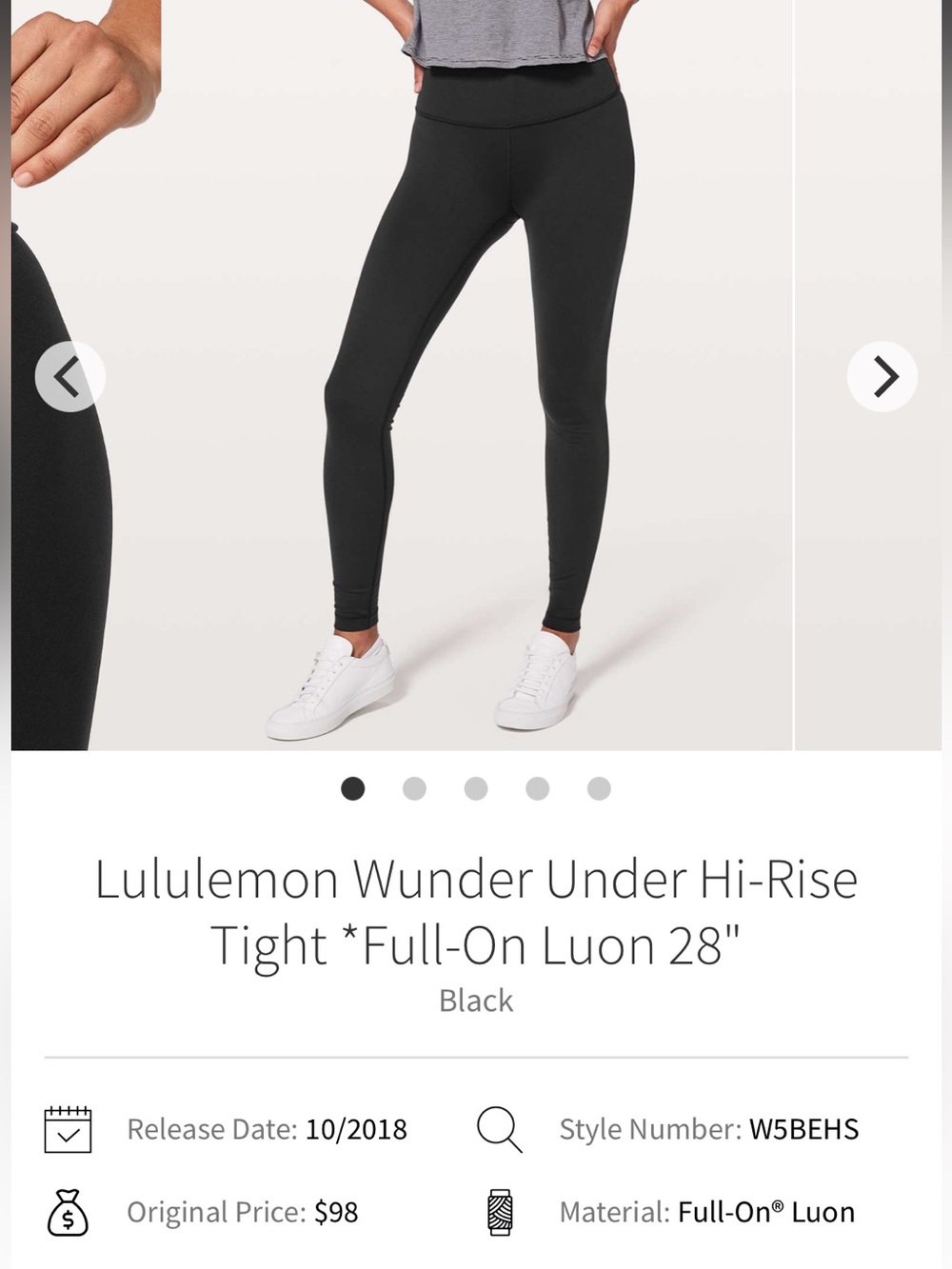 lululemon athletica Black Wunder Under Hi-Rise Leggings